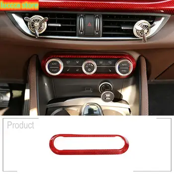 

Real carbon fiber red for Alfa Romeo Giulia Stelvio center 2019 air conditioning frame fit car accessories