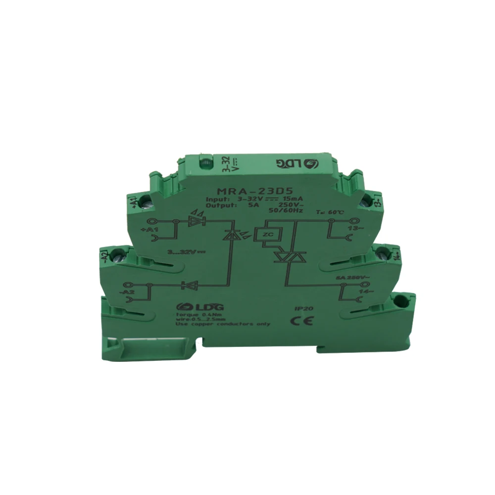 Умное сверхтонкое твердотельное реле переменного тока на Din рейке 5 А 3 в В 12