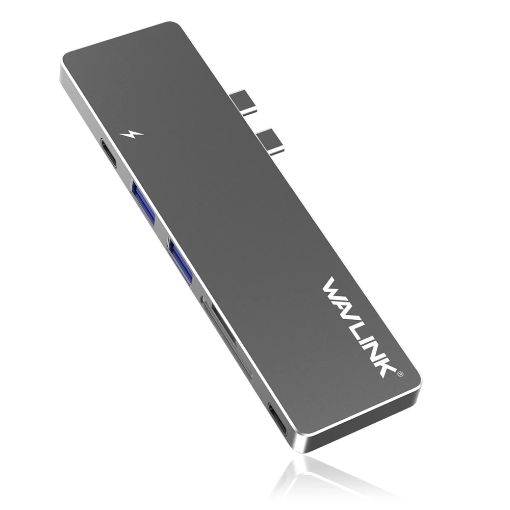 Wavlink USB-C концентратор адаптер Тип C T3 алюминиевый концентратор w/SD/Micro SD кард-ридер 4K HDMI для MacBook Pro