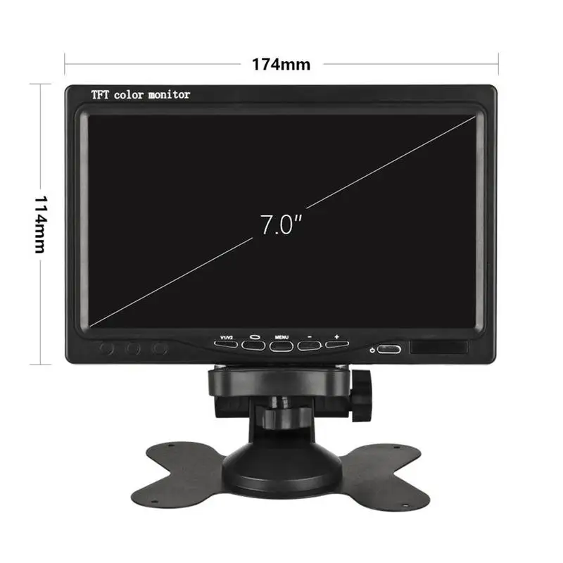 7 дюймов HD TFT lcd широкоформатный монитор со встроенным 2,4 GHZ беспроводным приемником для RV грузовика автомобиля заднего вида для HD монитора камеры