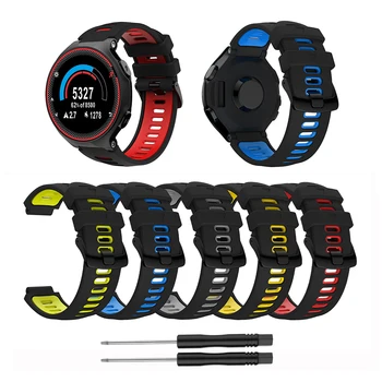 

Dual-Color Silicone Watch Band Replacement for Garmin Forerunner 735XT 630 620 235 230 220 Approach S20 S5 S6 Steel Buckle Strap