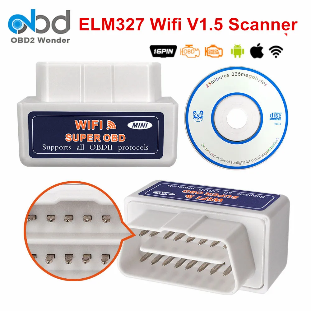 3 цвета Wifi ELM327 V1.5 IOS автоматический диагностический сканер ELM 327 Wi-Fi 1,5 OBDII OBD2 Диагностический интерфейс IOS Android PC подходит