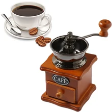 Ручная Crank crusk шлифовальные бобы стиль Rollerdrivegrain керамическая коричневая деревянная Ретро машина кофе