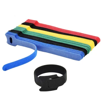 

100PCS Management Wire Organizer Wraps Reusable Fastening Cable Ties 6-Inch Adjustable Cord Ties Microfiber Hook Loop Cords