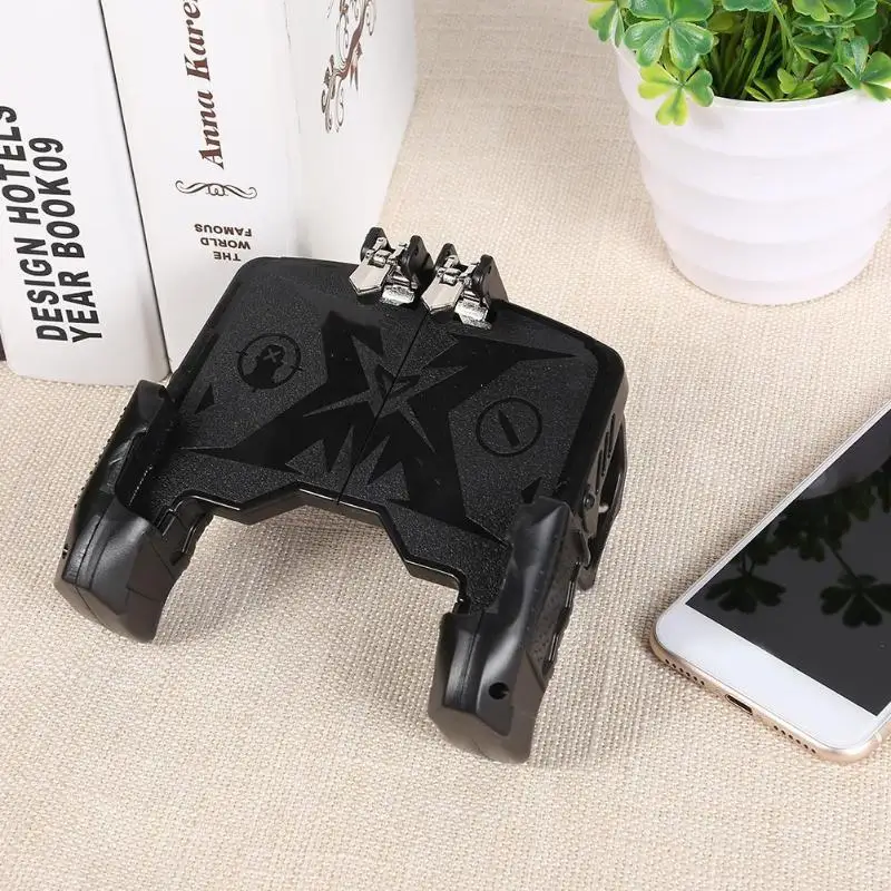 K21 Game Handle for PUGB Helper 4 Finger Ergonomic Grip Linkage Fast Shooting Button Controller Mobile Phone Universal