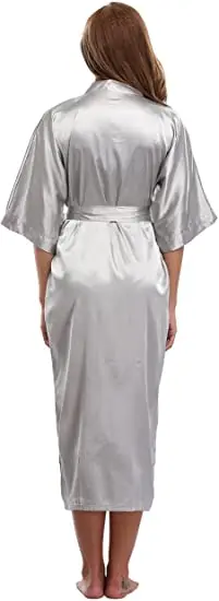Women Silk Satin Long Wedding Bride Bridesmaid Robe Kimono Robe Feminino Bath Robe Large Size XXXL Peignoir Femme Sexy Bathrobe
