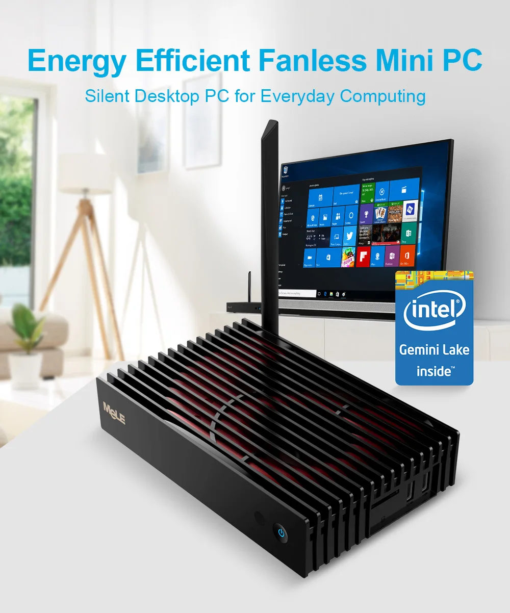 MeLE Triple 4K Display Mini PC - Intel Celeron J4125 Quad Core, 8GB DDR4, 128GB eMMC, 2xHDMI, 1xVGA, 4xUSB 3.0 - Small Gaming Computador Description Image.This Product Can Be Found With The Tag Names Barebone Mini PC, Computer Office, Mini pc
