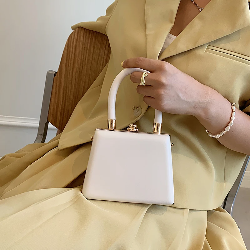 Luxury Handbag 2021 Women Fashion Vintage Mini Box Hand Bag Women Clutches  Solid Color Crossbody Bags Ladys Satchel Hand Purse