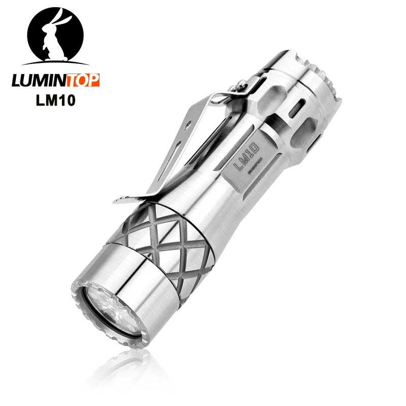 US $139.89 Lumintop LM10 Titanium LED Flashlight Cree XPL Hi 2800 LM Military Flashlight by 18650 Battery for Camping Self Defense