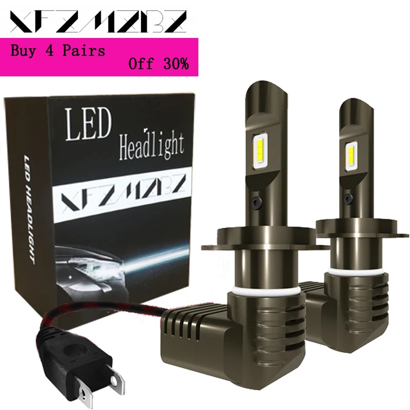 

XFZMZBZ 2PCS P10 Car LED Headlight Bulb Kit H7 H8 H9 H11 H4 9005 9006 200W 20000LM 6000K Bright LED Bulbs Lamp