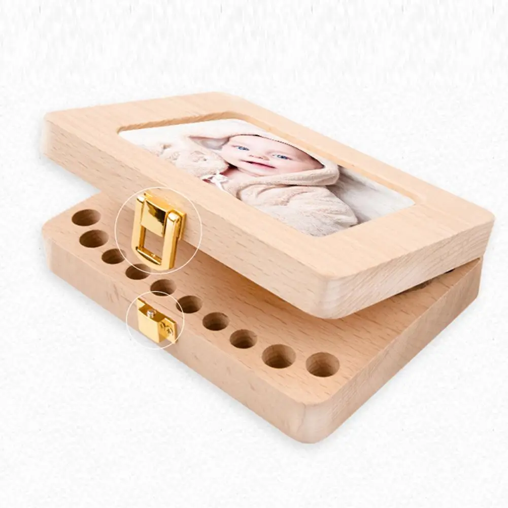 Деревянная фоторамка фетальный волос Силиконовая зубная щетка для малышей коробка детская зубная коробка для хранения прочный и экологически чистый ящик для хранения ребенка