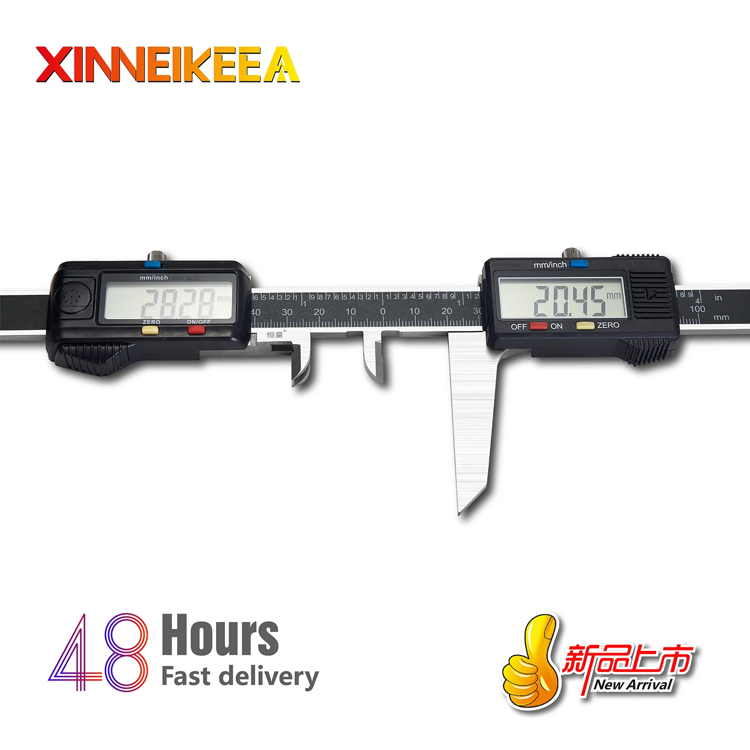 Digital Caliper 100mm Keyway Symmetrical Caliper Measuring Tool Dual