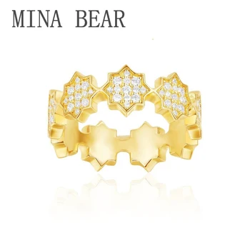 

MINABEAR 2020 High Quality Sparkling Zircon Fashion Geometric Creative Ring Monaco Elegant Temperament Female Jewelry Gift