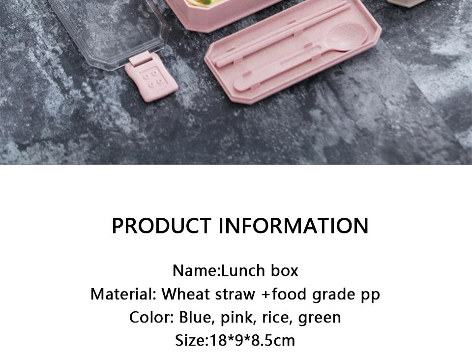 Microwavable Ланч-бокс контейнер для хранения еды Bento с ложками палочки для еды для детей два слоя для ланча бэнто