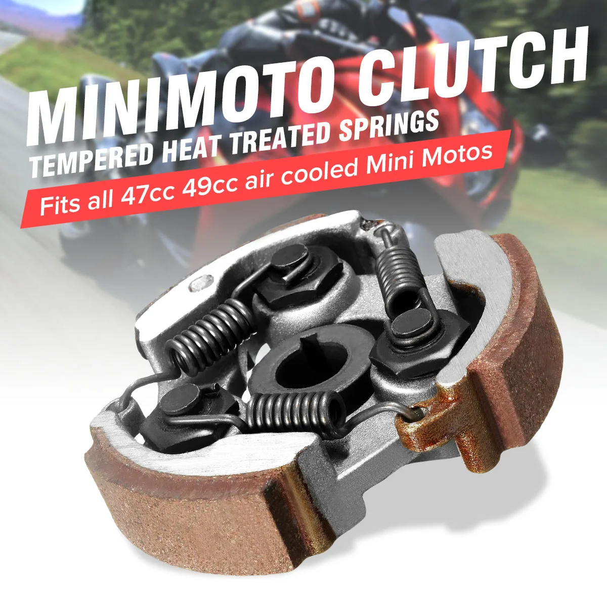 3x Mini Moto Motard 3 Shoe Clutch 2 Stroke Minimoto Pocket Race Bike 47cc 49cc 