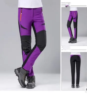 Мужские и wo мужские парные модели, уличные мягкие брюки оболочки, цветные подходящие флисовые брюки - Цвет: Фиолетовый