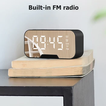 

Version Multifunctional Simple Mirror Bluetooth Clock Audio Bluetooth Audio Alarm Clock Audio Card Audio Wall Clock Alarm Clock