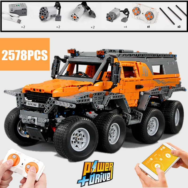 

New Avtoros Shaman 8x8 Siberia Super Car Off-road Vehicle Car Fit Legoings Technic Model MOC Building Kits Block Bricks Kid Gift