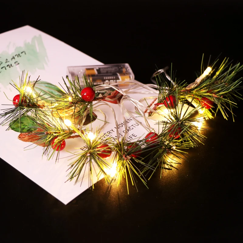 

Christmas Tree Decorations Berry Garland String LED Christmas Clip Winter Wonderland Ornaments Navidad Noel New Year 2020,W