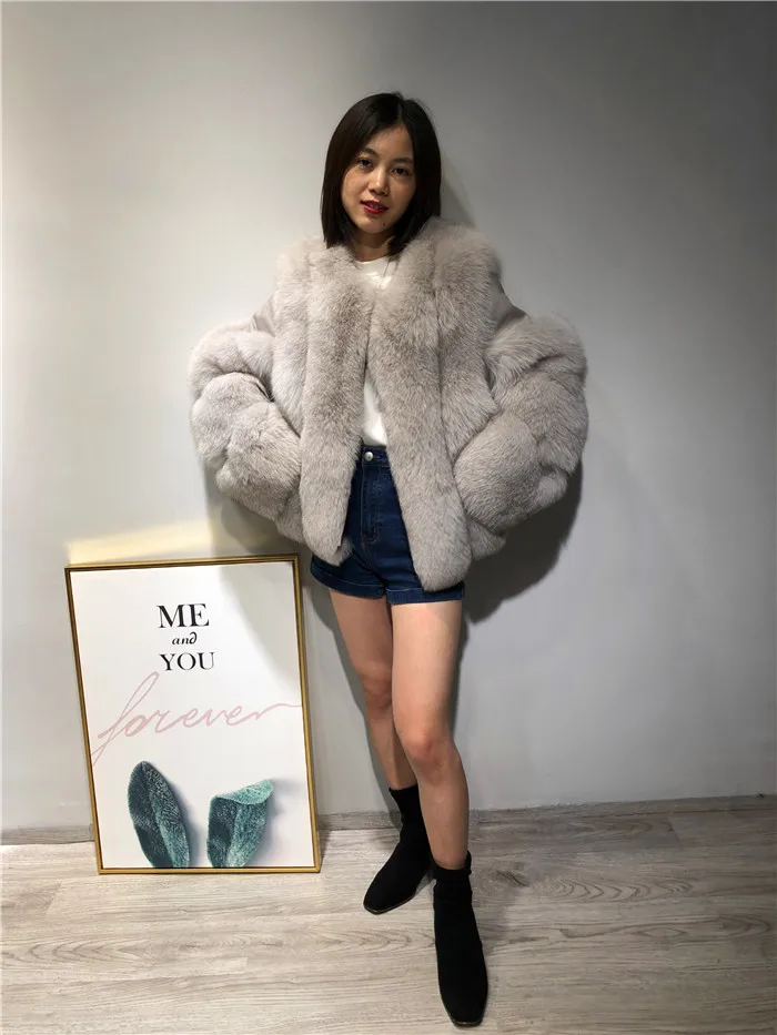 New Coming Thicken Temperament Natural Fur Coat Premium Trendy Outwear New Real Fox Fur Coat Fashion Luxury Warm Coat For Girls