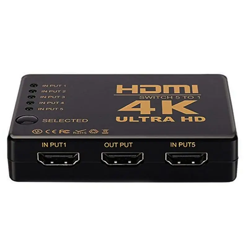 Мини-Коммутатор HDMI 4K HD1080P 3 5 портов HDMI Переключатель Селектор сплиттер с концентратором ИК пульт дистанционного управления для HD tv DVD tv BOX Z2