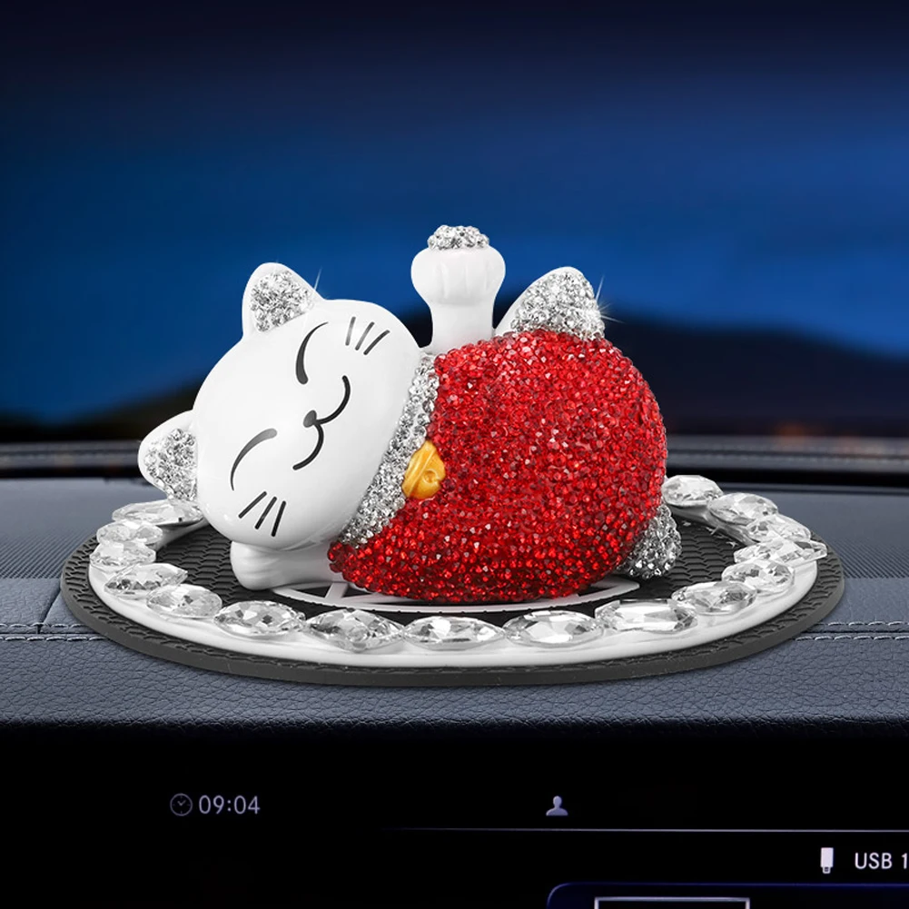 Lucky Cat Автомобильные украшения креативные бриллианты Солнечная милая кукла для украшения автомобиля аксессуары для интерьера автомобиля - Название цвета: Red