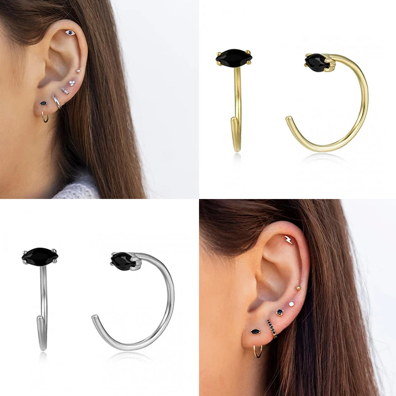 Клипса для ушей в стиле панк женщин с образной формы|Серьги-клипсы| |