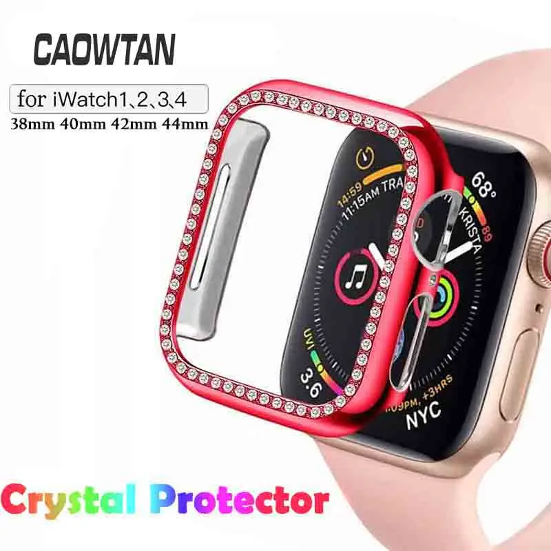

Crystal Protective case for apple watch 4 3 2 1 38mm 42mm Protect screen series 4 3 Diamond PC case 40mm 44mm iwatch case cover