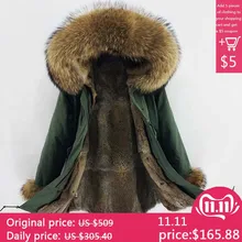 Парка из натурального меха, мужская зимняя куртка, натуральный мех кролика, пальто с капюшоном, природный енот, собачья подкладка, куртка, Мужская куртка из натурального меха