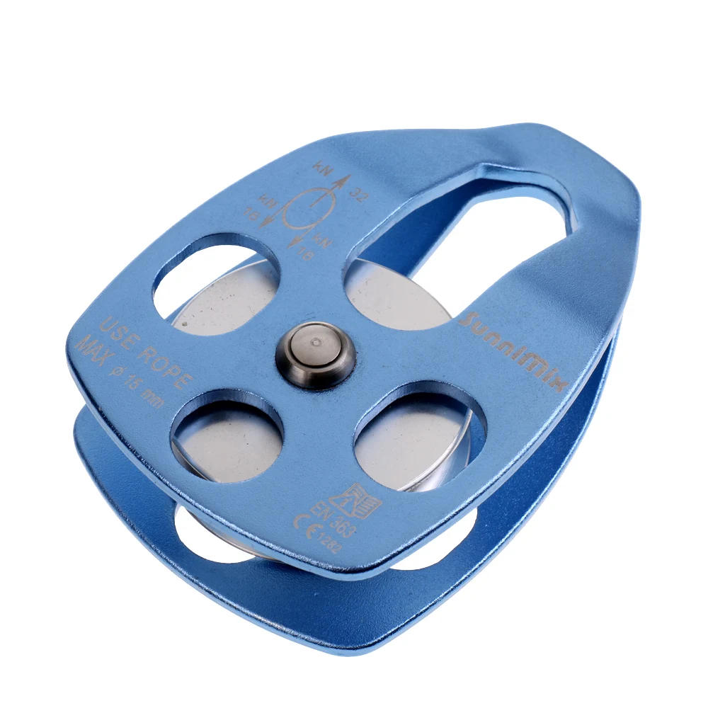 32KN Heavy Duty Pulley Single Sheave Rigging Arborist Rock Climbing  