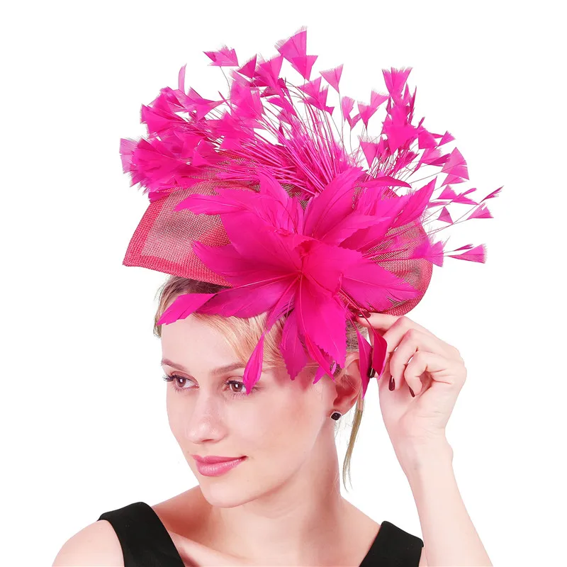 Hot Pink Gorgeous Fascinator Hat With 