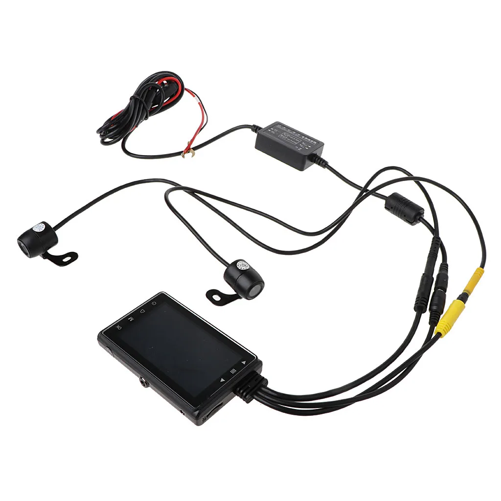 

3" LCD HD Motorcycle Car Action Dual Camera Video Recorder Dash Cam Waterproof Driving Recorder