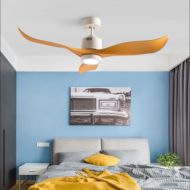 52 Inch Ceiling Fan Fans with Lights Remote Control Ceeling Ventilator Lamp Silent Copper Motor Three Blade Easy Clear 85-265v