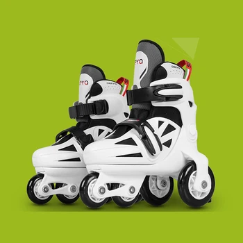 

New Kids Children Cute Stable Slalom Parallel Ice Skate Roller Brake Flashing Shoes Adjustable Washable Fall Prevention Girls