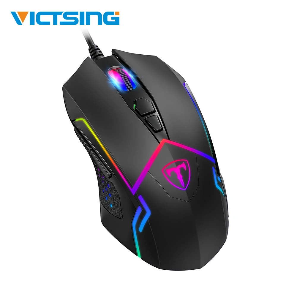 

VicTsing TOP Wired RGB Gaming Mouse 7 Programmable Buttons 7200 DPI Adjustable Optical Gaming Mouse Ergonomic USB Computer Mice