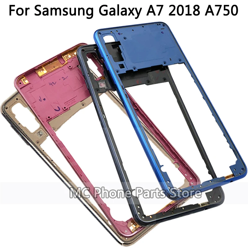 Для samsung Galaxy A7 A750 Задняя крышка батареи+ средняя рамка+ футляр для сим-карты Замена A750 полный корпус крышка батареи