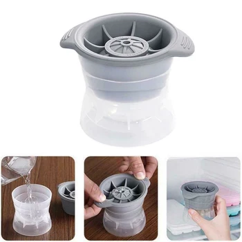 

1PC Silicone Ice Ball Mold Household Kitchen 2.5 Inch Hockey Ice Maker Cocktail Whiskey Round Jelly DIY Ice Tray Mold Set