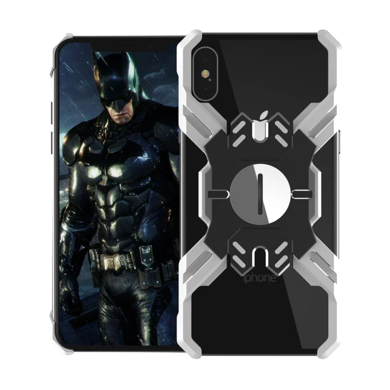 Роскошный Алюминиевый металлический бампер Hero Elements для Apple iPhone XS/XS MAX/XR/X Тонкий Жесткий защитный бампер для телефона - Цвет: Silver Black