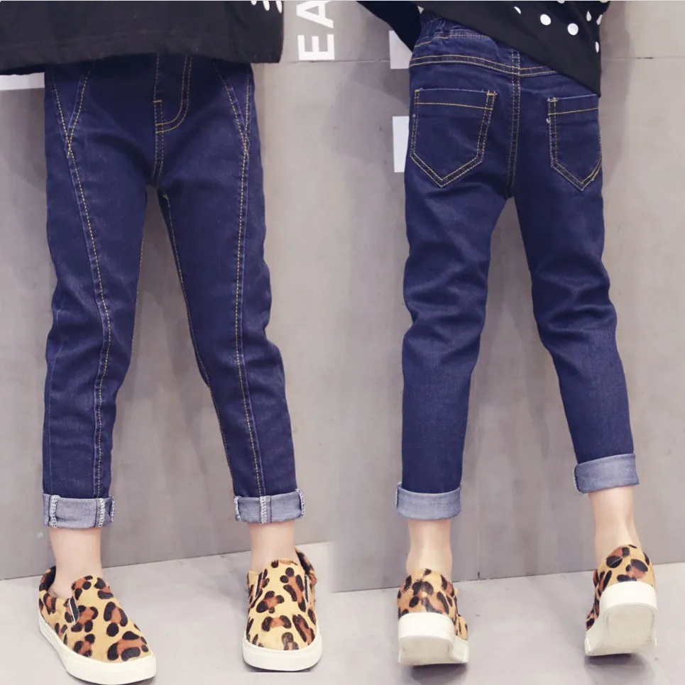 

Spring And Autumn 3 Little Girl Girls 4 Jeans 5 Children Korean-style 6 Hairband Belt Skinny Denim 7 Spring Clothing 8-Year-Old