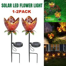 Солнечный свет лужайки подсолнечника 2 шт./лот Mpow Солнечный светодиодный цветочные огоньки грунтовый светильник ландшафтное украшение огни для газона внутренний двор