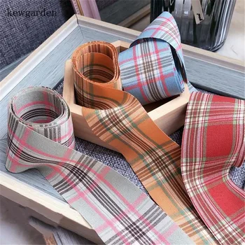 

Kewgarden 40mm 1.5" Color Plaid Cotton Ribbons Handmade Tape DIY Bow Hair Accessories Satin Ribbon Webbing 10 Meters
