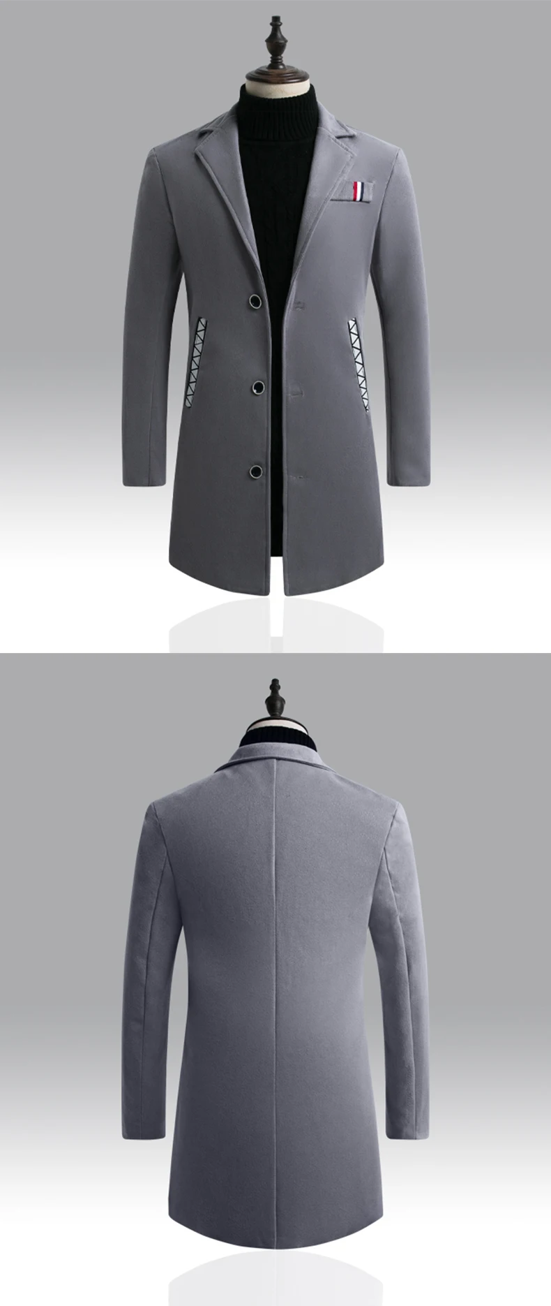 Новое пальто шерстяное длинное теплое Hombre мужские пальто толстые зимние осенние ветровки мужские модные деловые повседневные ветрозащитные термо