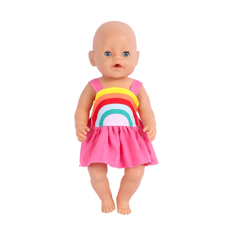 18 Inch Doll Clothes Rainbow Dress American Girl Doll Accessories 43 cm Reborn Born Girl Gifts Supplies