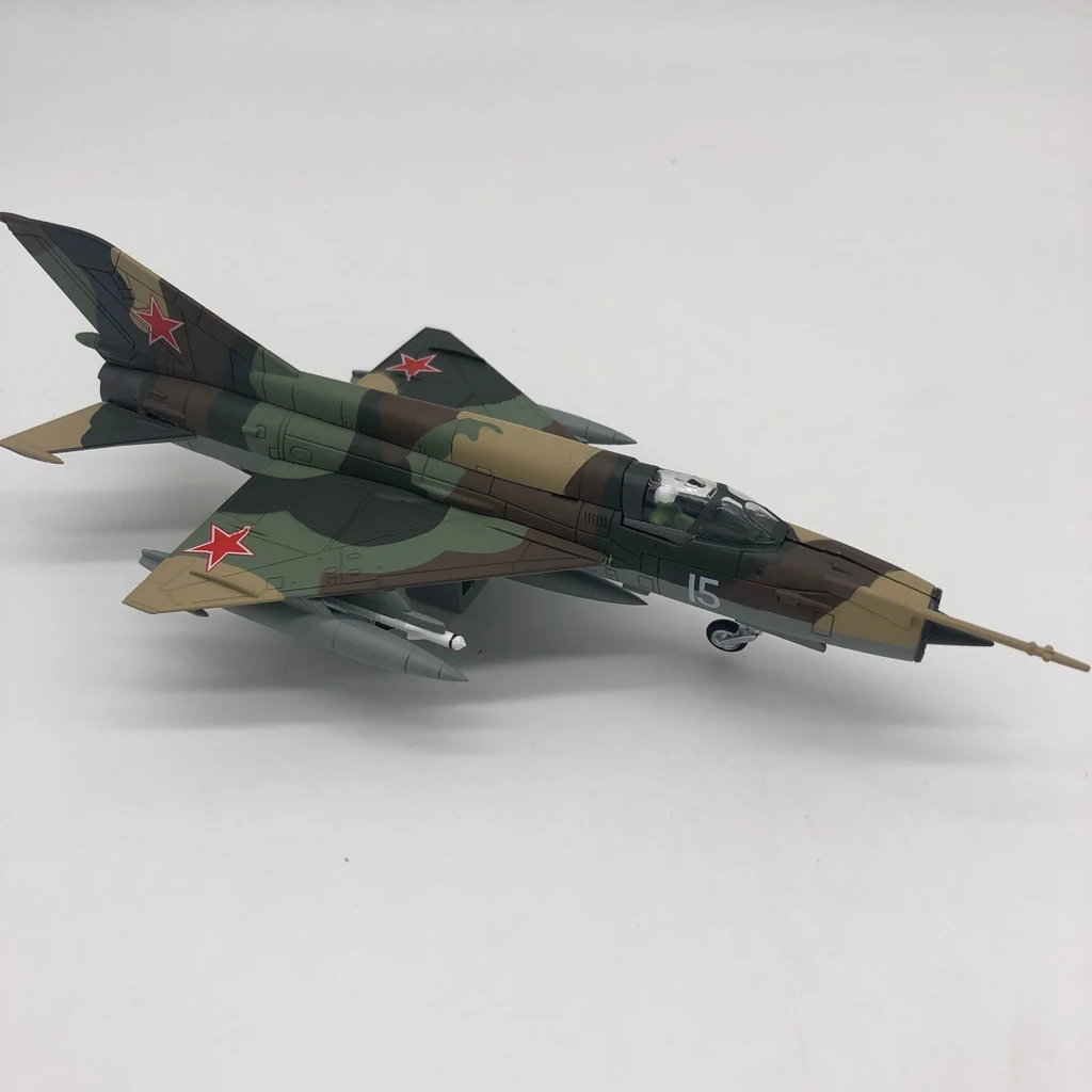1:100 MIG-21 Fighter Aircraft Army Model & Dispaly Stand Room Decor 21x10cm