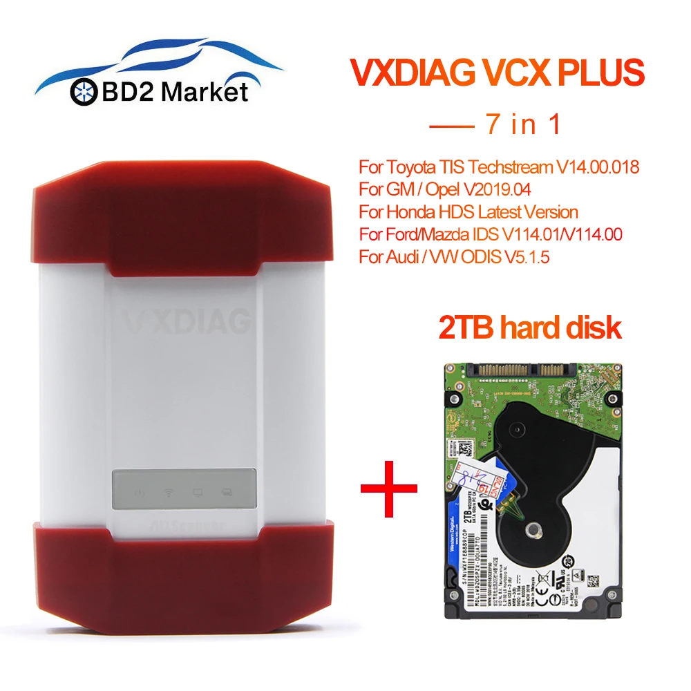 VXDIAG VCX PLUS для Toyota/G-M/Opel/Honda/Audi/Ford/Mazda OBD2 диагностический инструмент ТИС Techstream ТИС 14.00.018 Одис 5.1.5 IDS114.01