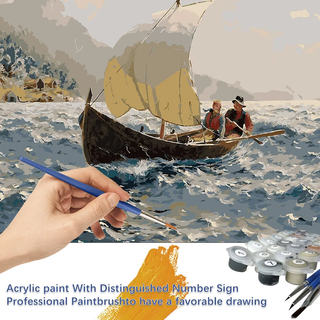 Diy Oil Painting Handmade Digital Patterns By Numbers Kit Coloring Handed Wall Drawing Charms Multi-color Home Decorative Dyes | Дом и сад