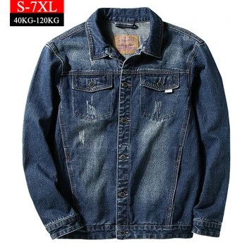 

Spring Autumn Mens Denim Jacket Mens Trendy Fashion Bomber Thin Cotton Denim Jacket Male Cowboy Jeans jackets Male Plus Size 7XL
