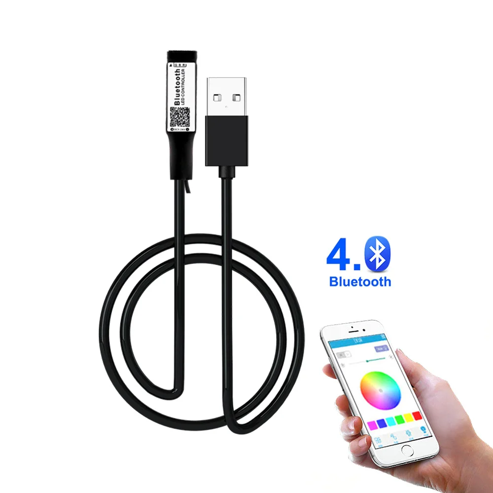 Светодиодная лента с подсветкой для телевизора, светильник RGB 5 V USB power 5050 DC 5 V SMD HD tv Настольный ПК, экранный светильник ing 50 см 1 м, Wifi, Bluetooth контроллер