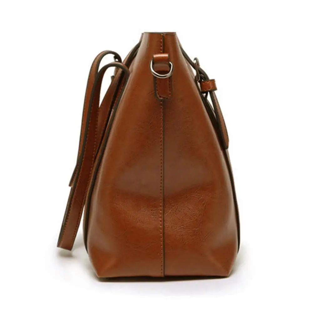 Women PU Leather Shoulder Crossbody Bag Large Capacity Shopping Messenger Handbag Ladies Classic Retro Tote Handbag