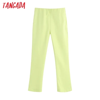 

Tangada fashion women solid vintage flare suit pants trousers buttons office lady pants pantalon BE789